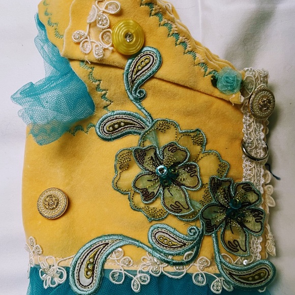 Dog jacket size small. No two are alone. Velour and cotton blend. - Picture 2 of 2